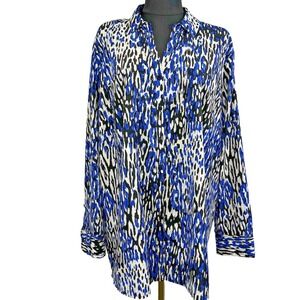 Talbots Nantucket Womens Size 3X Petite Button‎ Down Shirt Roll Tab Sleeves